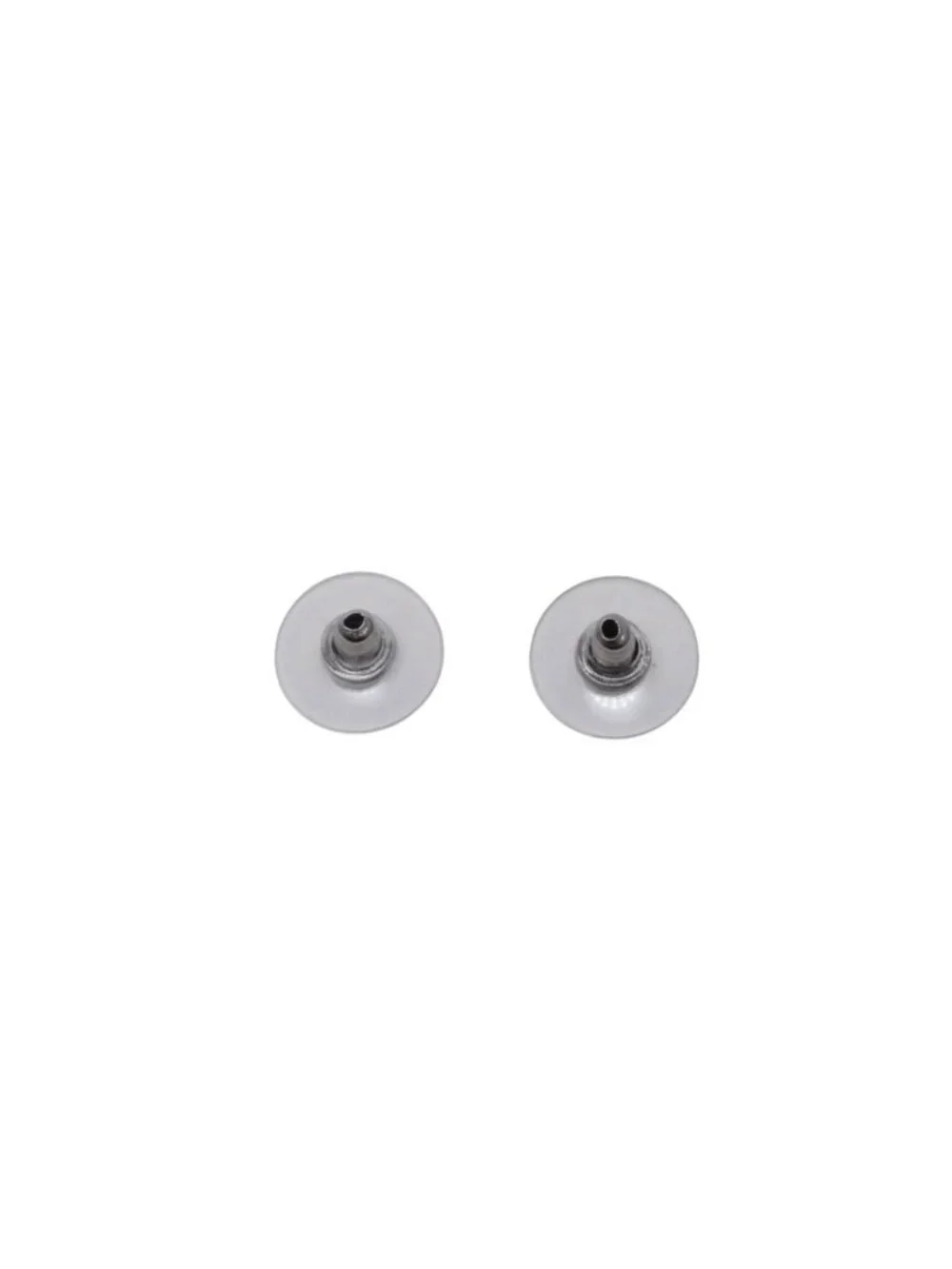 Chanel Earrings CC Logo Button &camellia Black 06c CC&camellia Silver